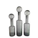 Axyaa Grey Glass Vase with Hammer Lid for Floral Arrangements