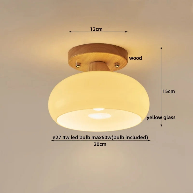 Axyaa Modern LED Wood Canopy Ceiling Light for Porch Kitchen Living Room