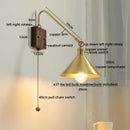 Axyaa Walnut Copper LED Wall Lights for Home Decor and Modern Ambiance
