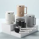 Axyaa Double-layer Insulated Coffee Mug Handle Student 304 Stainless Steel Cup