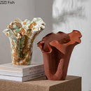 Axyaa Cave Stone Ceramic Vase for Home Decor and Floral Arrangements
