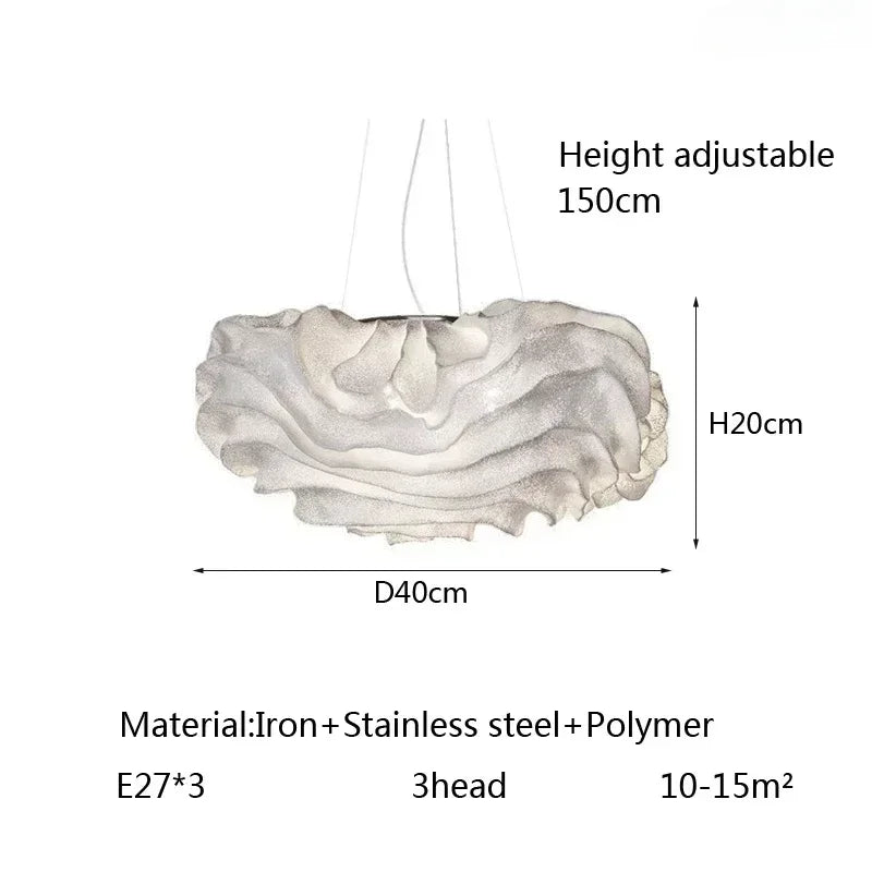 Axyaa Cloud Stainless Steel Pendant Chandelier LED Lamp for Home Decor