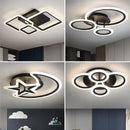 Axyaa Modern Black Circle LED Ceiling Lamp for Living Room, Bedroom, and Dining Room