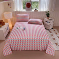 Axyaa Grid Striped Brushed Cotton Flat Sheet for Single Double Bed Top Linens
