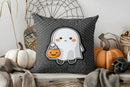 Axyaa Halloween Ghost Bow Pumpkin Pattern Cushion Cover for Sofa Bedroom Car