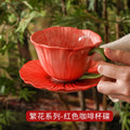 Axyaa European Ceramic Flower Coffee Cup & Saucer Set