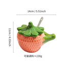 Axyaa Ceramic Strawberry Oil Pot Seasoning Jar Sugar Chili Soy Sauce Bottle
