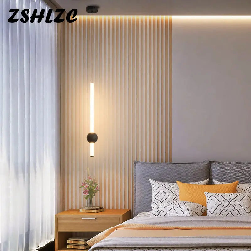 Axyaa Nordic Lustre Black LED Pendant Light for Bedroom and Living Room