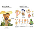 Axyaa Mushroom Animals Nursery Wall Decals Art for Kids Room Girls Bedroom