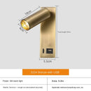 Axyaa Nordic LED Wall Lamp With Switch, USB Bedside Wall Light