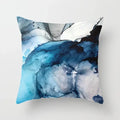 Axyaa Blue Geometric Sofa Chair Decor Set with Abstract Pillowcase & Plant Cushion Cover