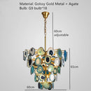 Axyaa Crystal Pendant Light: Gold Fixtures, Adjustable, Luxury Hanging Lamp