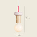 Axyaa Geometric Wood LED Pendant Lamp for Kids Room - Nordic Style