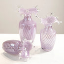 Axyaa Purple Wavy Glass Vase for Flower Arrangement and Home Decor