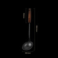 Axyaa 304 Stainless Steel Utensils Set with Wooden Handle - Black Color