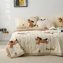Axyaa Cotton Summer Quilt 4-Piece Set, Single Size, Thin and Washable