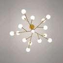 Axyaa Black Chandelier: Gold Lustres Glass Pendant Lights for Living Room, Bedroom, and Restaurant