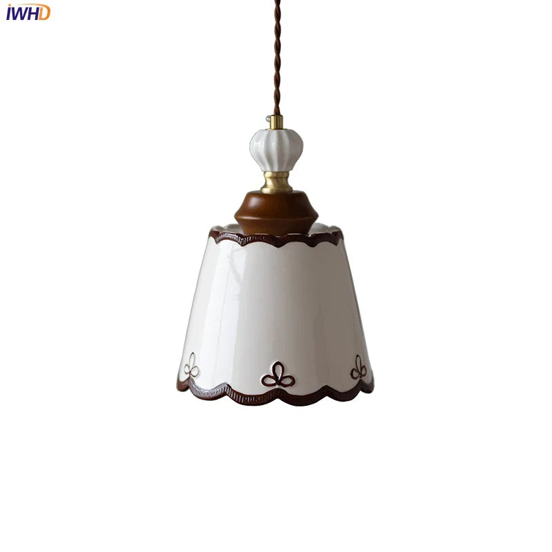 Axyaa Nordic Ceramic LED Pendant Light for Home Dining Living Room Decor