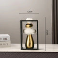 Axyaa Geometric Golden Vase with Rockery Stones for Stylish Floral Arrangements