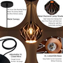 Axyaa Vintage Diamond Shade Pendant Lamp Chandelier Light Fixture for Kitchen Bedroom