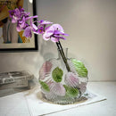 Axyaa Petal Pattern Glass Vase Creative Transparent Flower Pot Desk Decoration Aesthetic Floral Vase