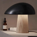 Axyaa Wood Grain Mushroom Table Lamp LED Light for Home Decor