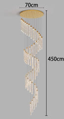 Axyaa Crystal Chandelier Stair Pendant Lamp Living Room Pendant Lights