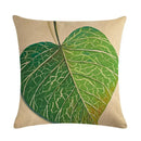 Axyaa Tropical Leaf Flax Pillowcase for Chic Living Room Decor