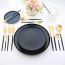 Axyaa Matte Stainless Steel Dinner Fork Set - 6Pcs Gold Silverware Flatware