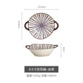 Axyaa Japanese Ceramic Binaural Soup Bowl Large Salad Bowl Ramen Noodles Dish