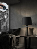 Axyaa Black Wood Solid Wood Table Lamp Minimalist Home Decor Luxury Wooden Lamp