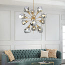 Axyaa Rock Glass Chandelier Pendant Lamps for Living Room Restaurant Bedroom