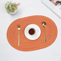 Axyaa Cream Oval Braided Placemats - Set of 6/10pcs, 35x50cm, Woven Table Mats