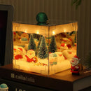 Axyaa Santa Claus Night Light Cube: Elegant Christmas Snow Scene Decor & Lighting - Festive Home Design