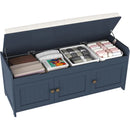 Axyaa Shoe Storage Bench with Cushioned Seat, Wooden Entryway Shoe Cabinet