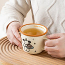 Axyaa Happy Bear Ceramic Coffee Mug, Cute Kawaii Design, Perfect Gift for Couples