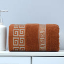 Axyaa Geometric Jacquard Embroidered Oversized Bath Towel Green Black