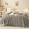 Axyaa Nordic Flower Print Plush Flannel Blanket, Soft Throw for Sofa Couch Bed