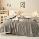 Axyaa Nordic Flower Print Plush Flannel Blanket, Soft Throw for Sofa Couch Bed
