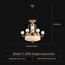 Axyaa Luxury Jade Copper Chandelier for Living Room Dining Hall Villa