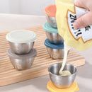 Axyaa Stainless Steel Sauce Cups with Leak-Proof Lids