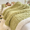 Axyaa Winter Warm Coral Fleece Jacquard Blanket