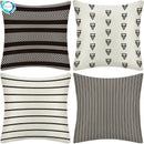 Axyaa Modern Black White Arrow Lines Pillowcase Linen Cushion Cover Home Decor
