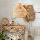 Axyaa Handwoven Rattan Birdcage Pendant Lamp for Living Room, Dining Room, Restaurant