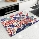 Axyaa Marine Coral Diatoms Absorbent Non-slip Kitchen Drain Mat