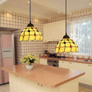 Axyaa Stained Glass Pteris Pendant Lamp Chandelier for Dining Room & Bedroom