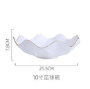 Axyaa Pure White Ceramic Fruit Plate - 10" Creative & Stylish Snack Basin