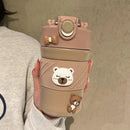 Axyaa Cute Bear Double Drink Thermos Coffee Mug Stainless Steel Tumbler