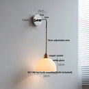 Axyaa Glass LED Wall Light: Modern Nordic Design, Pull Chain Switch, Adjustable Wire
