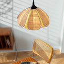 Axyaa Rattan Wicker Petal LED Pendant Light for Home Indoor Decor